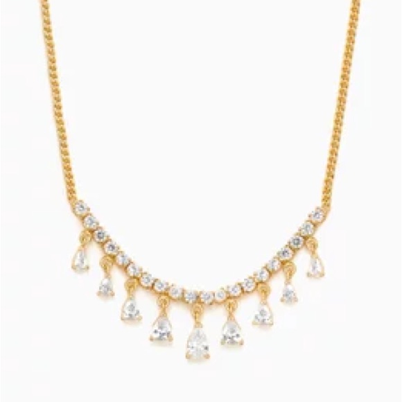 Anthropologie | Tai Jewelry Dangling Crystal 14k Gold Plated Necklace